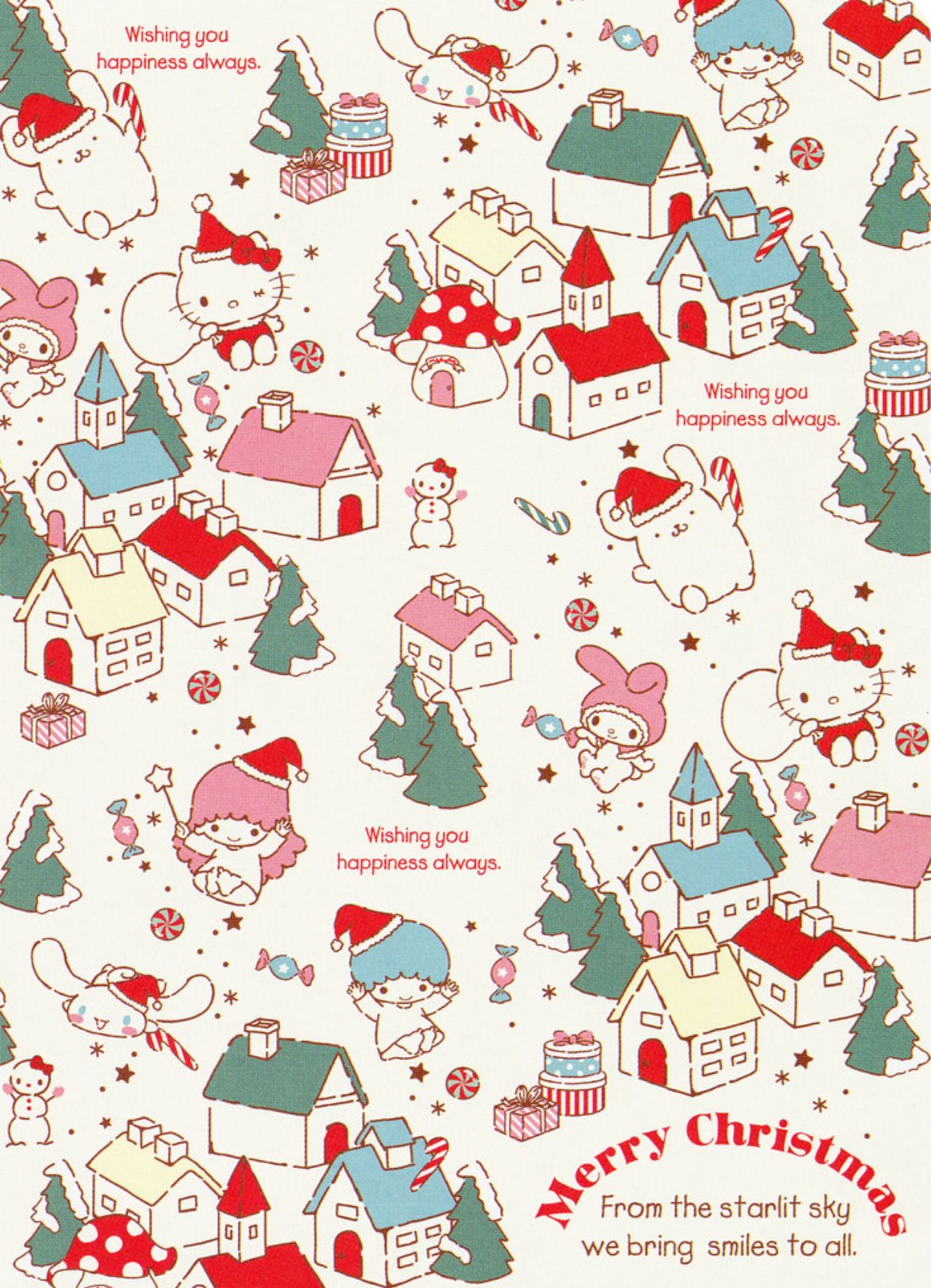 Christmas Pink Wallpaper Sanrio