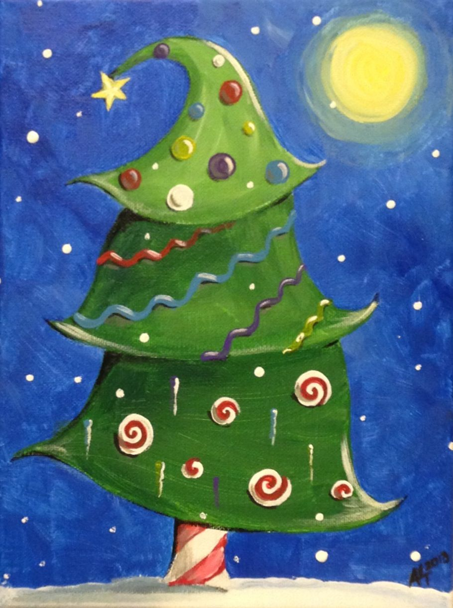 Christmas Tree Wallpaper Painting