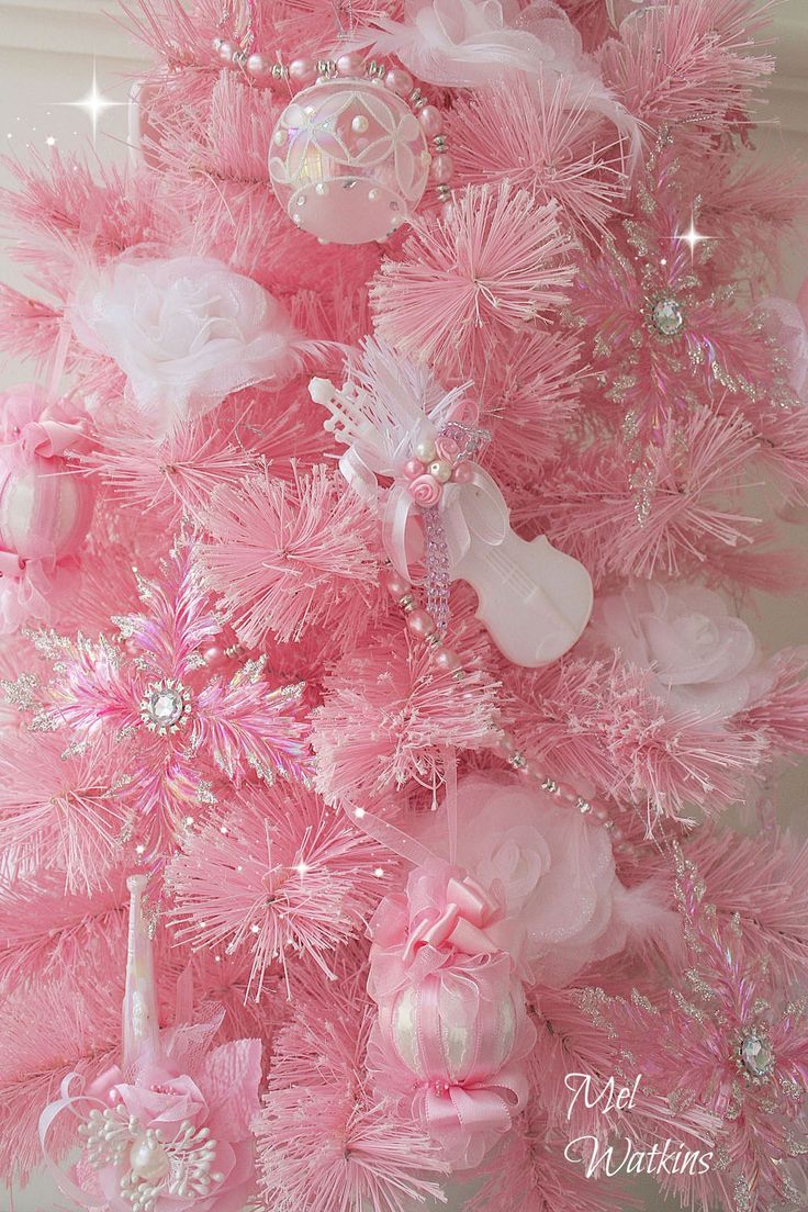 Christmas Tree Wallpaper Pink