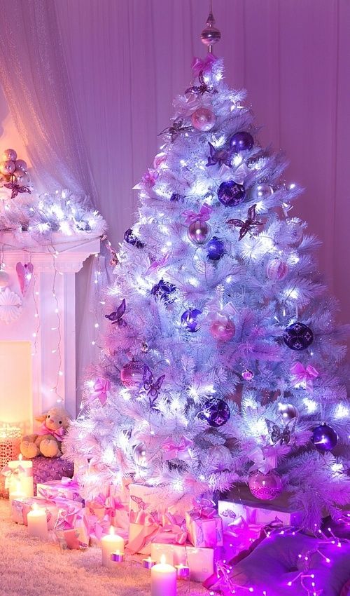 Christmas Tree Wallpaper Purple