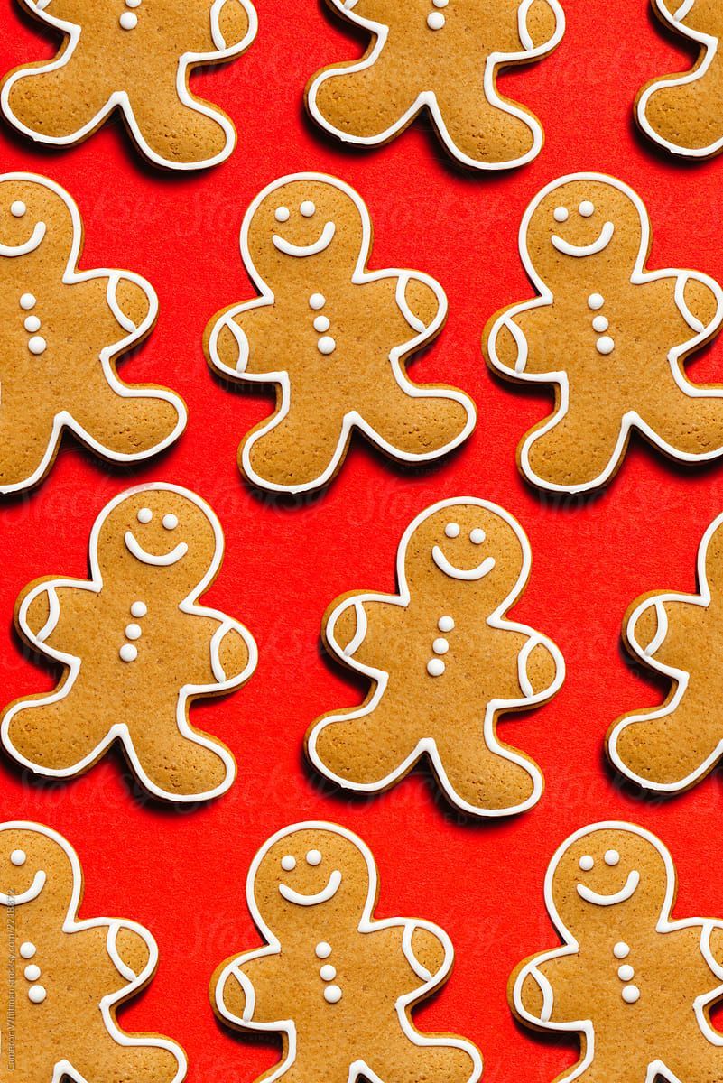 Christmas Wallpaper Red Gingerbread