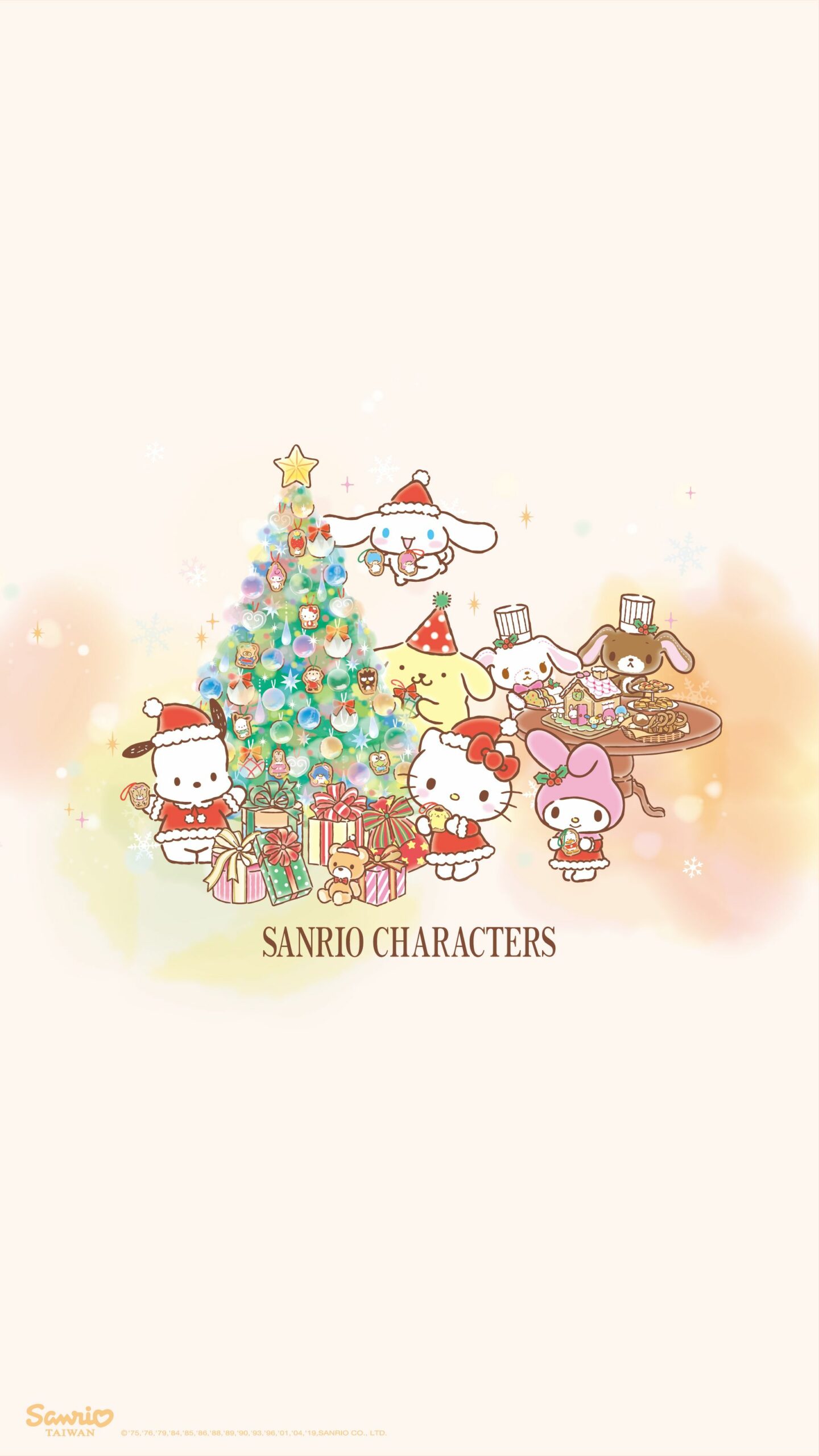 Sanrio Christmas Wallpaper Black