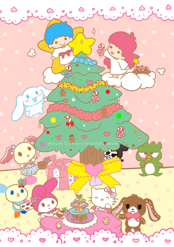 Sanrio Christmas Wallpaper Purple