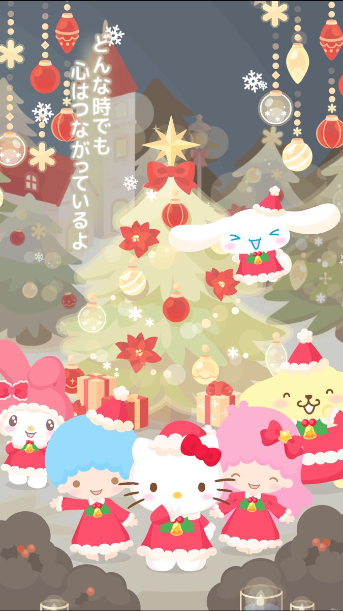 Sanrio Christmas Wallpaper Red