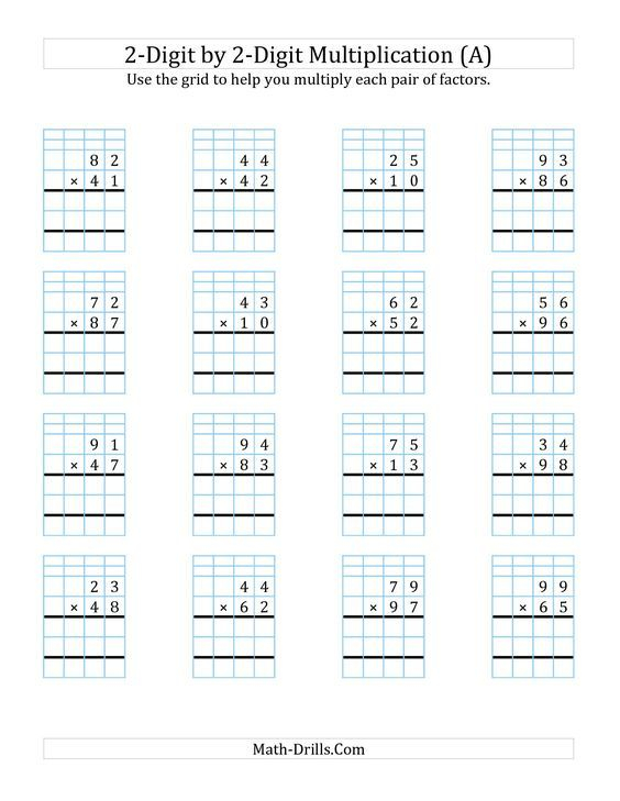 30 2 By 2 Multiplication