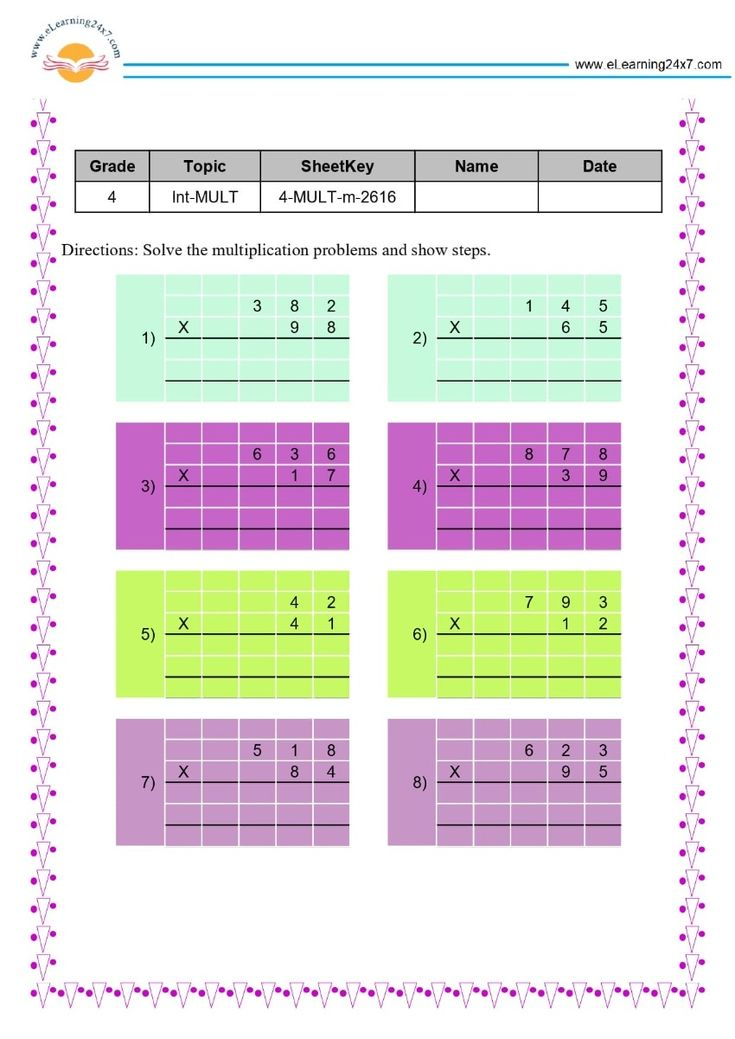 30 Grade 4 Multiplication Worksheets