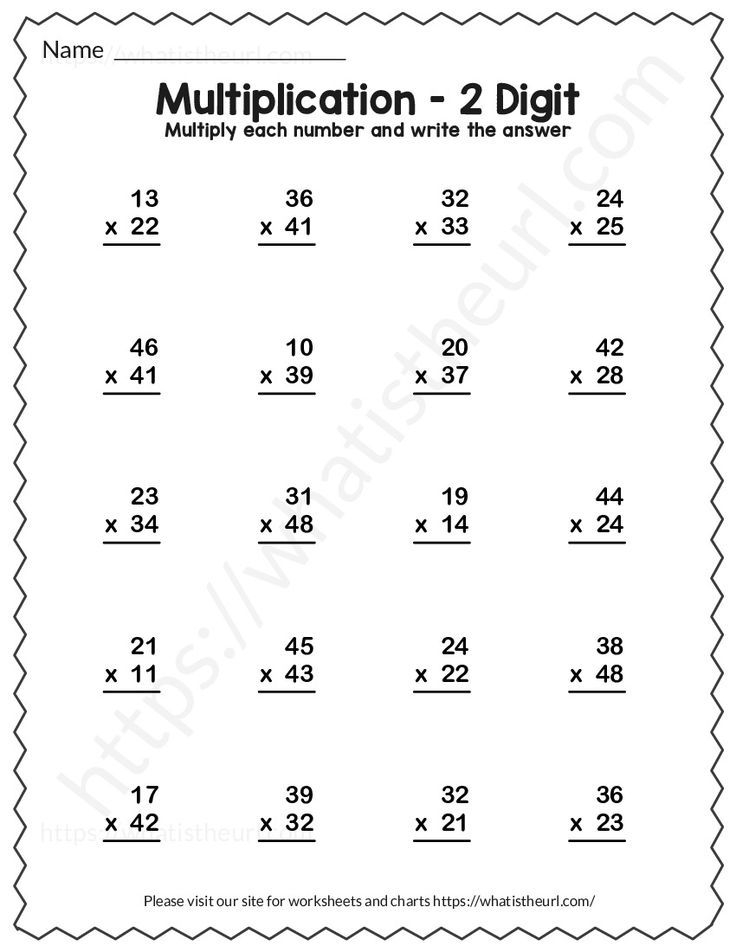 30 Multiplication By 2 Digits