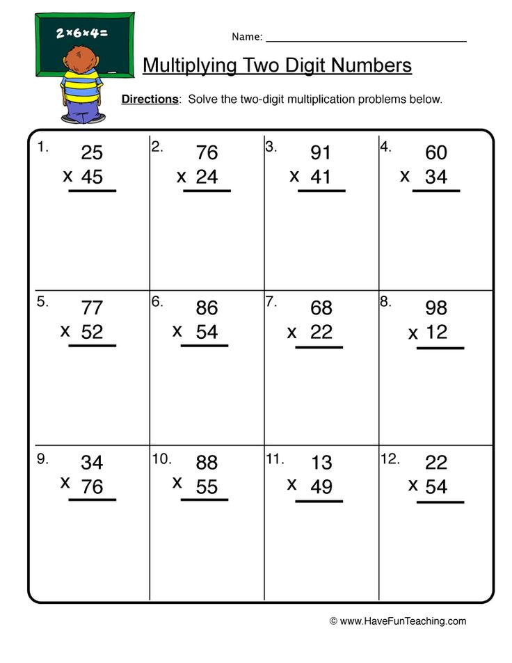 30 Multiplication By 2 Digits