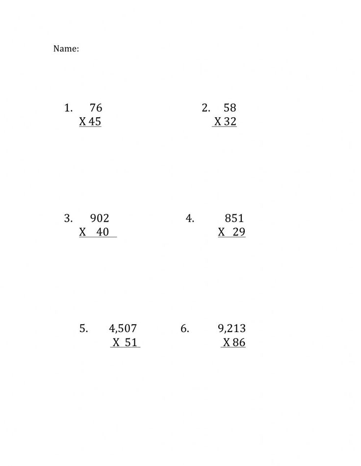 30 Multiplication By 2 Digits