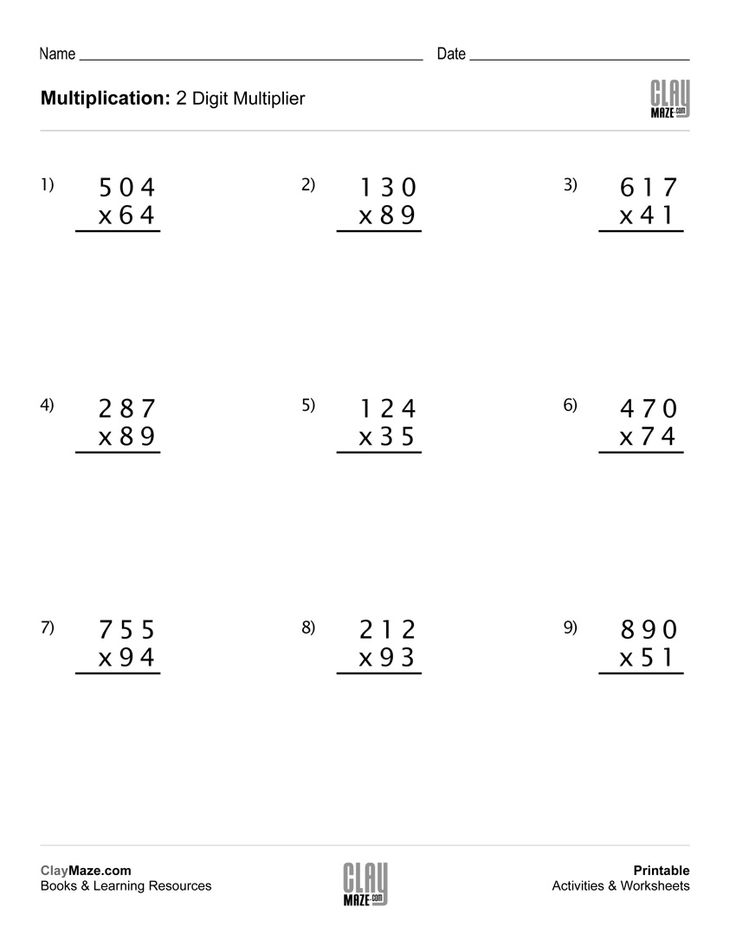 30 Multiplication By 2 Digits