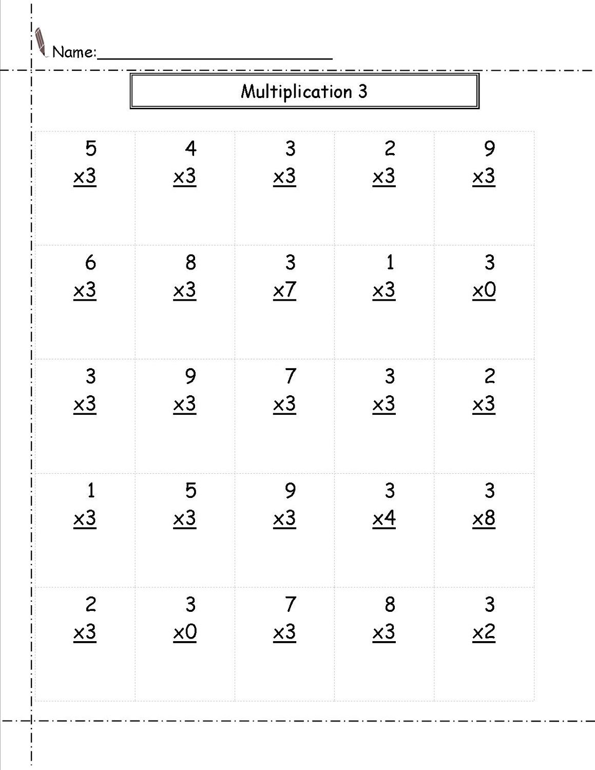 30 Multiplication Facts Practice