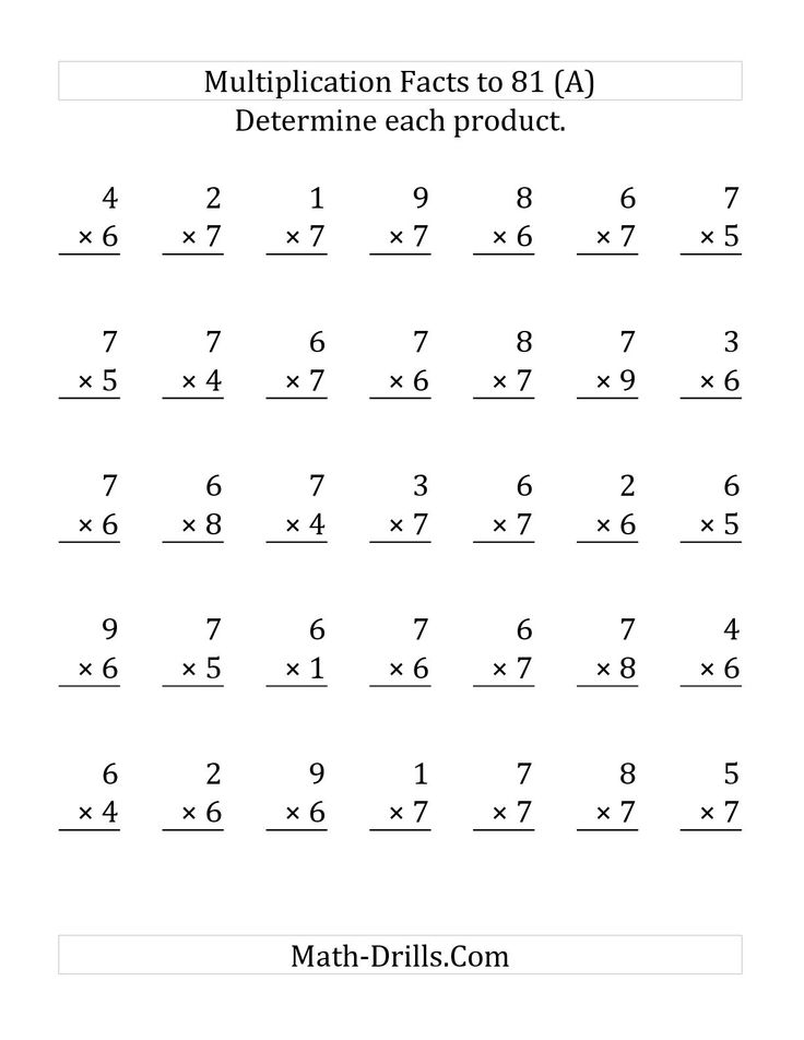 30 Multiplication Facts Practice